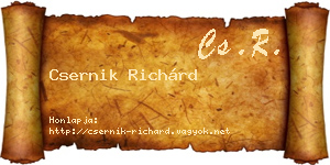 Csernik Richárd névjegykártya